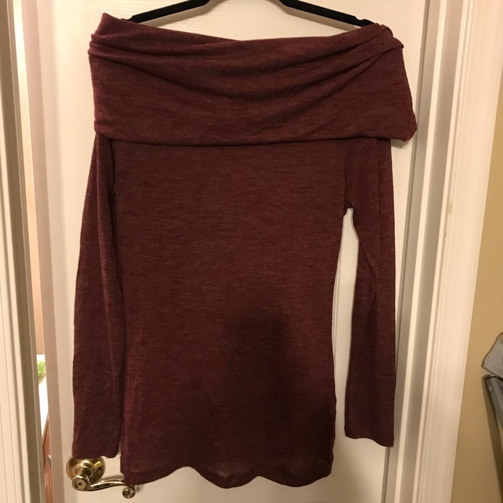 Burgundy off the shoulder top